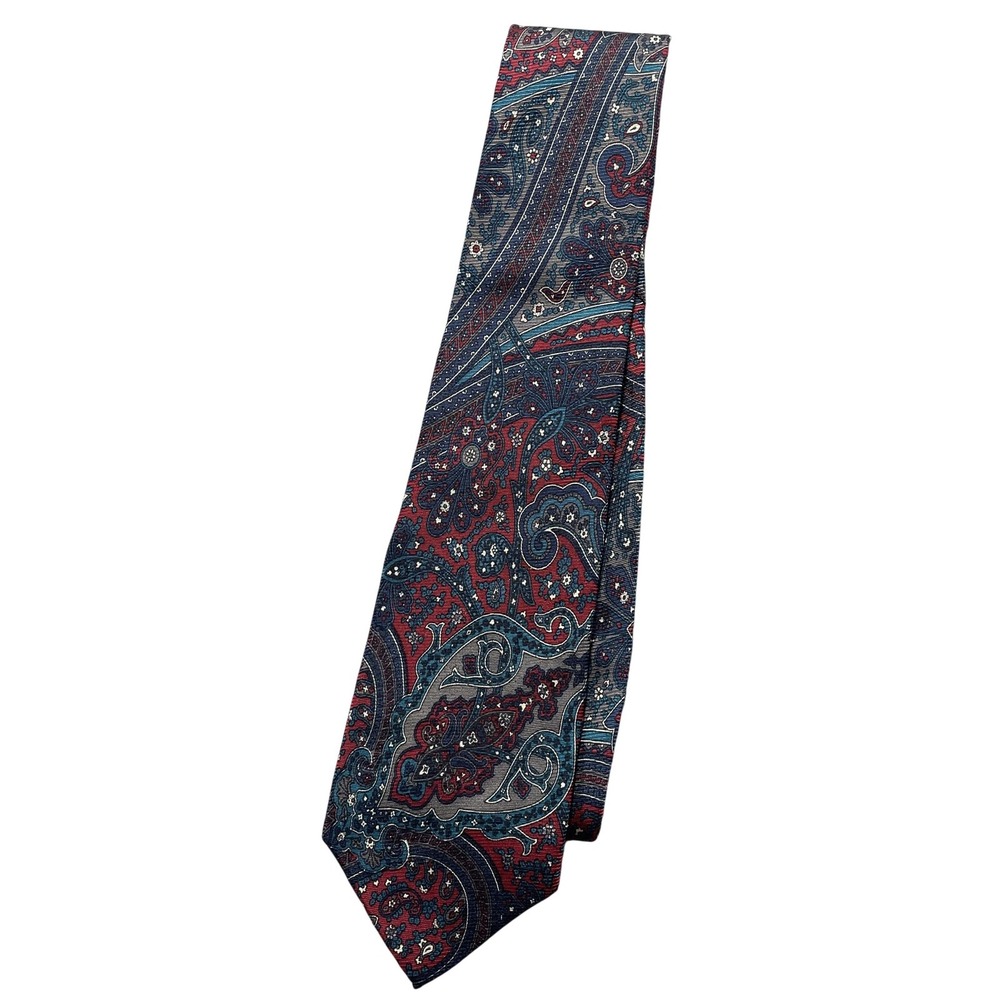 Windsor Tie Mens One Size Red Paisley Classic Pointed Woven Silk Necktie